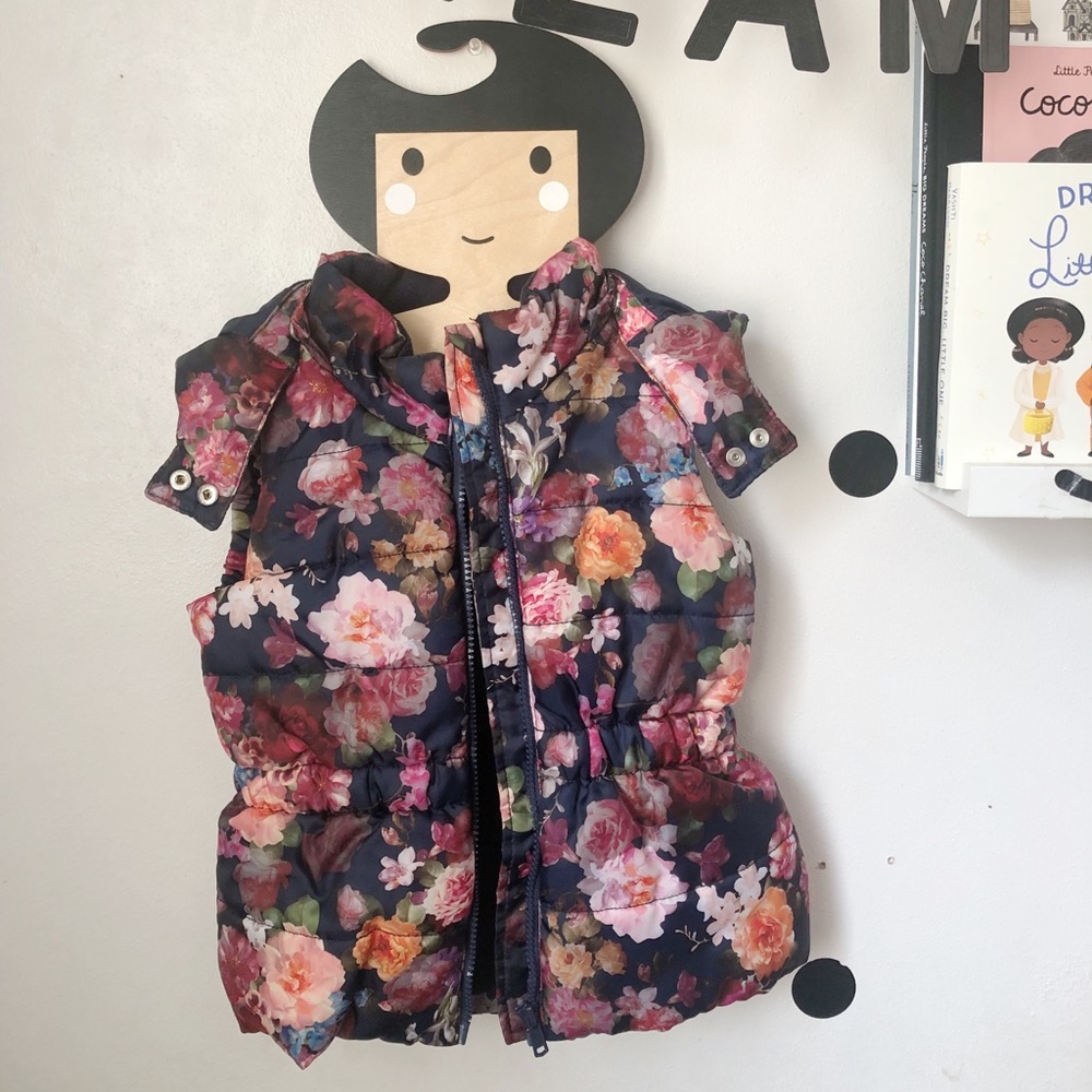 Floral puffer vest